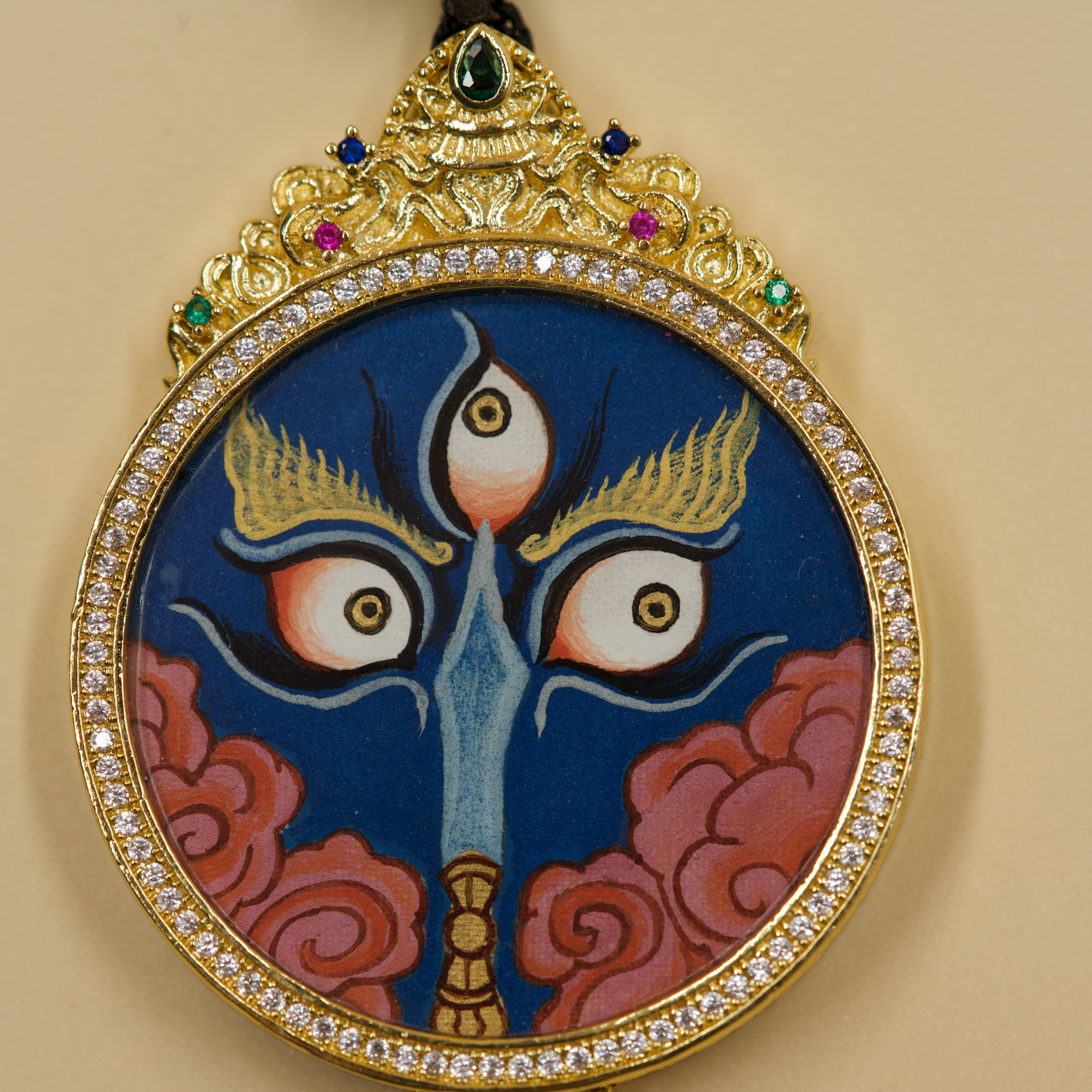 Acalanātha Eyes Circular Thangka Pendant · Object 2091