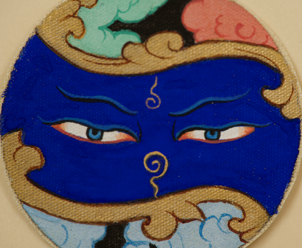 Medicine Buddha Eyes Circular Thangka Pendant · Object 2093