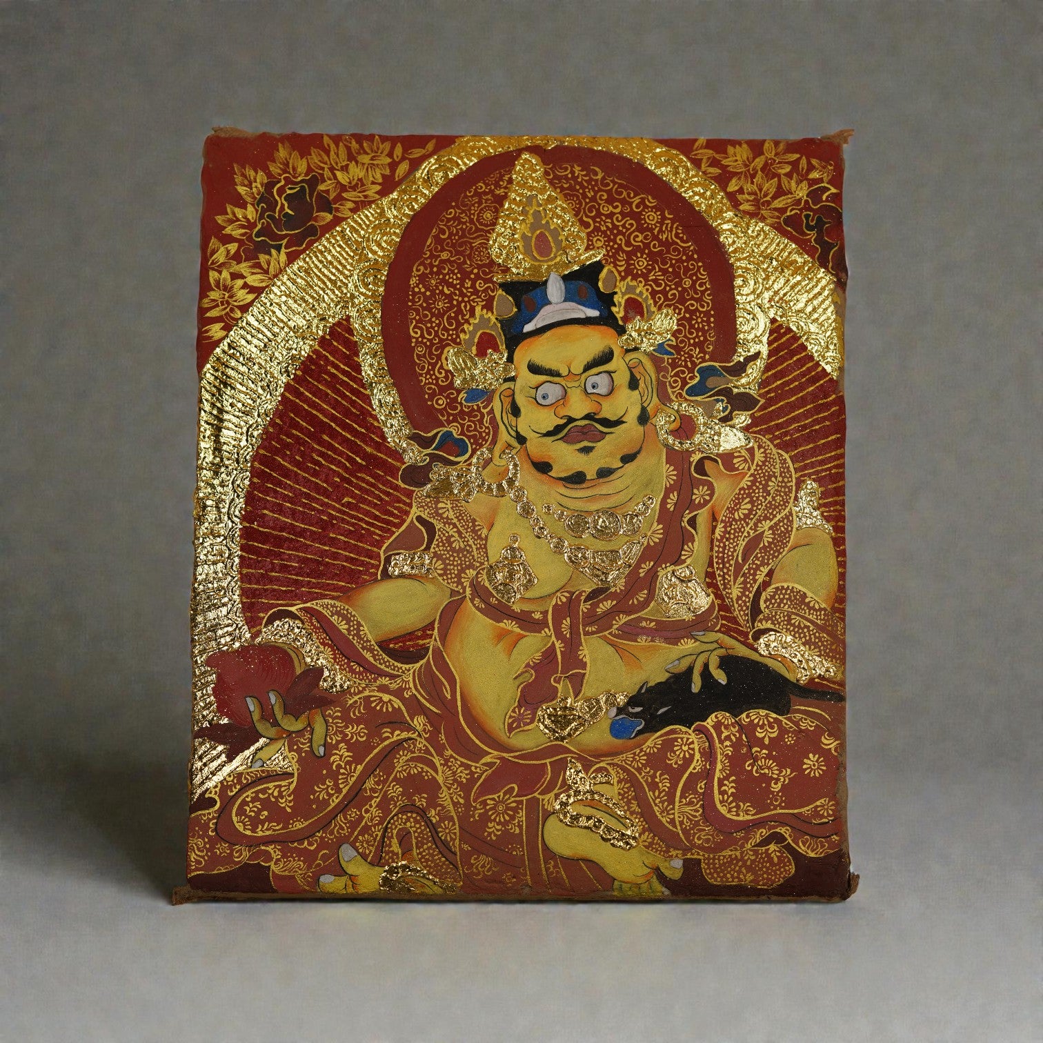 Yellow Jambhala Clay Relief Painting · Object 002