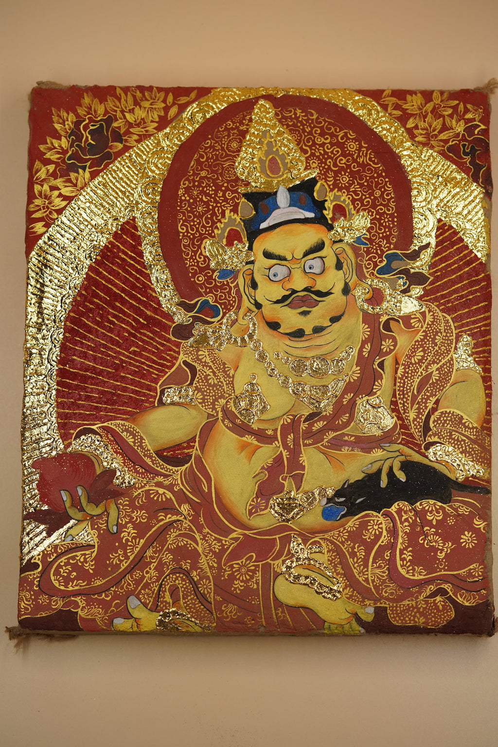 Yellow Jambhala Clay Relief Painting · Object 002