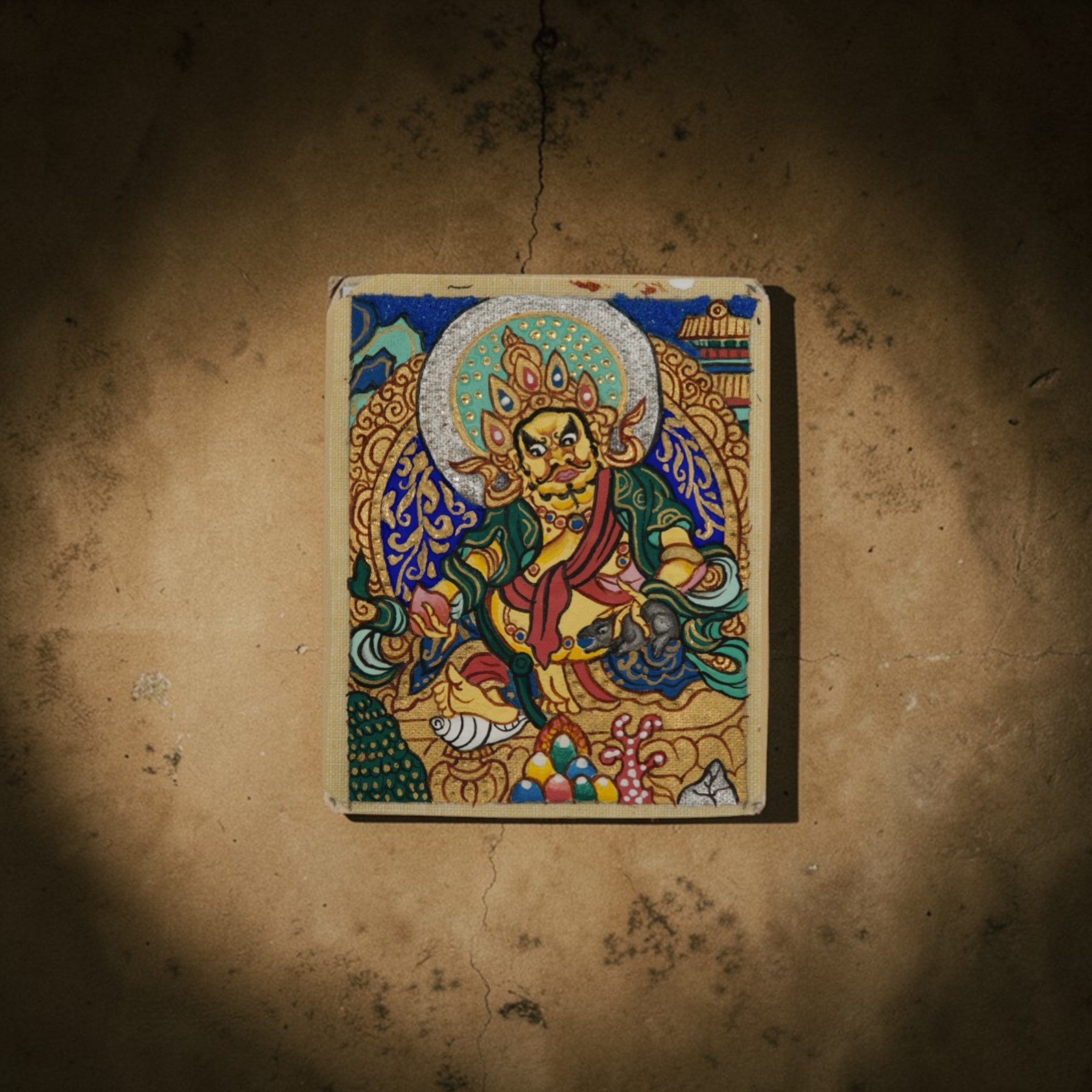 Yellow Jambhala Thangka Pendant · Object 205