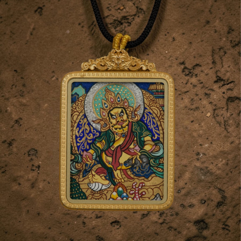 Yellow Jambhala Thangka Pendant · Object 205