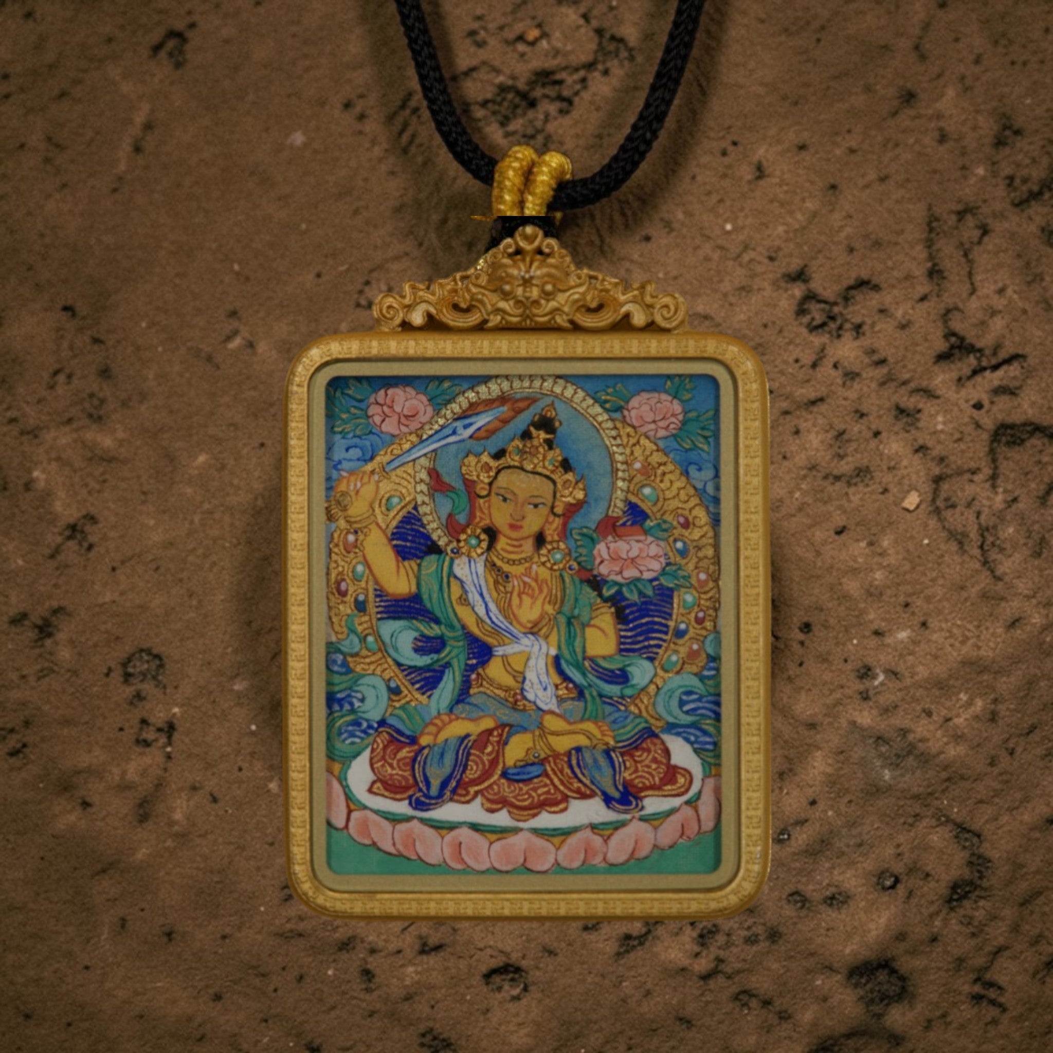 Manjushri Thangka Pendant · Object 206