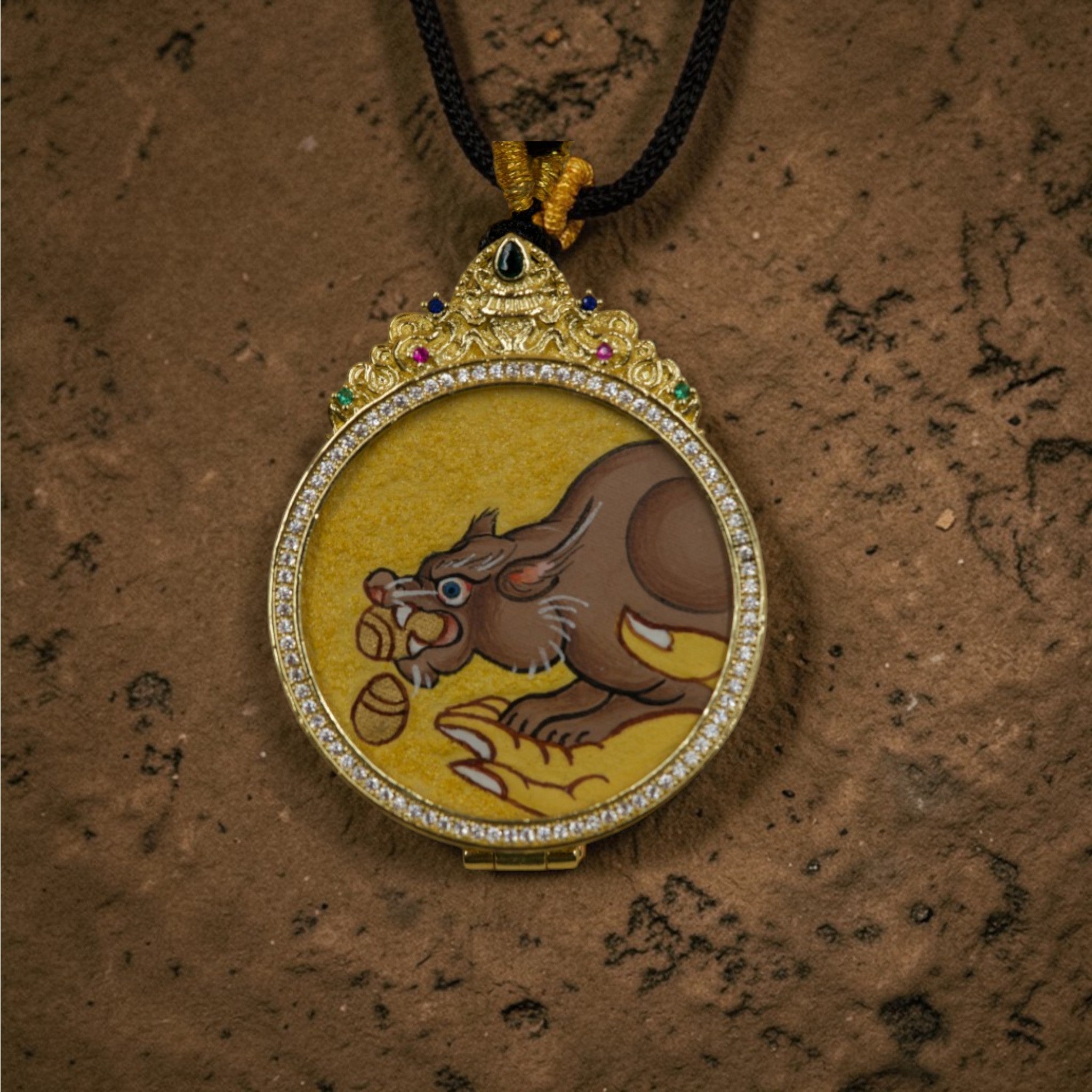 Mongoose Circular Thangka Pendant · Object 208