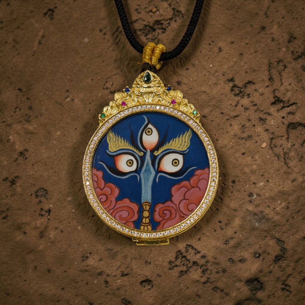 Acalanātha Eyes Circular Thangka Pendant · Object 2091