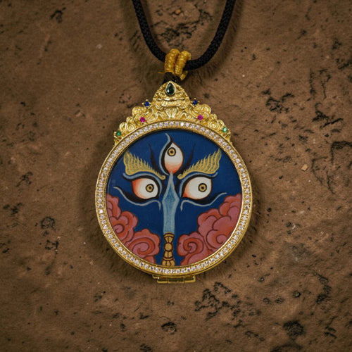 Acalanātha Eyes Circular Thangka Pendant · Object 2091