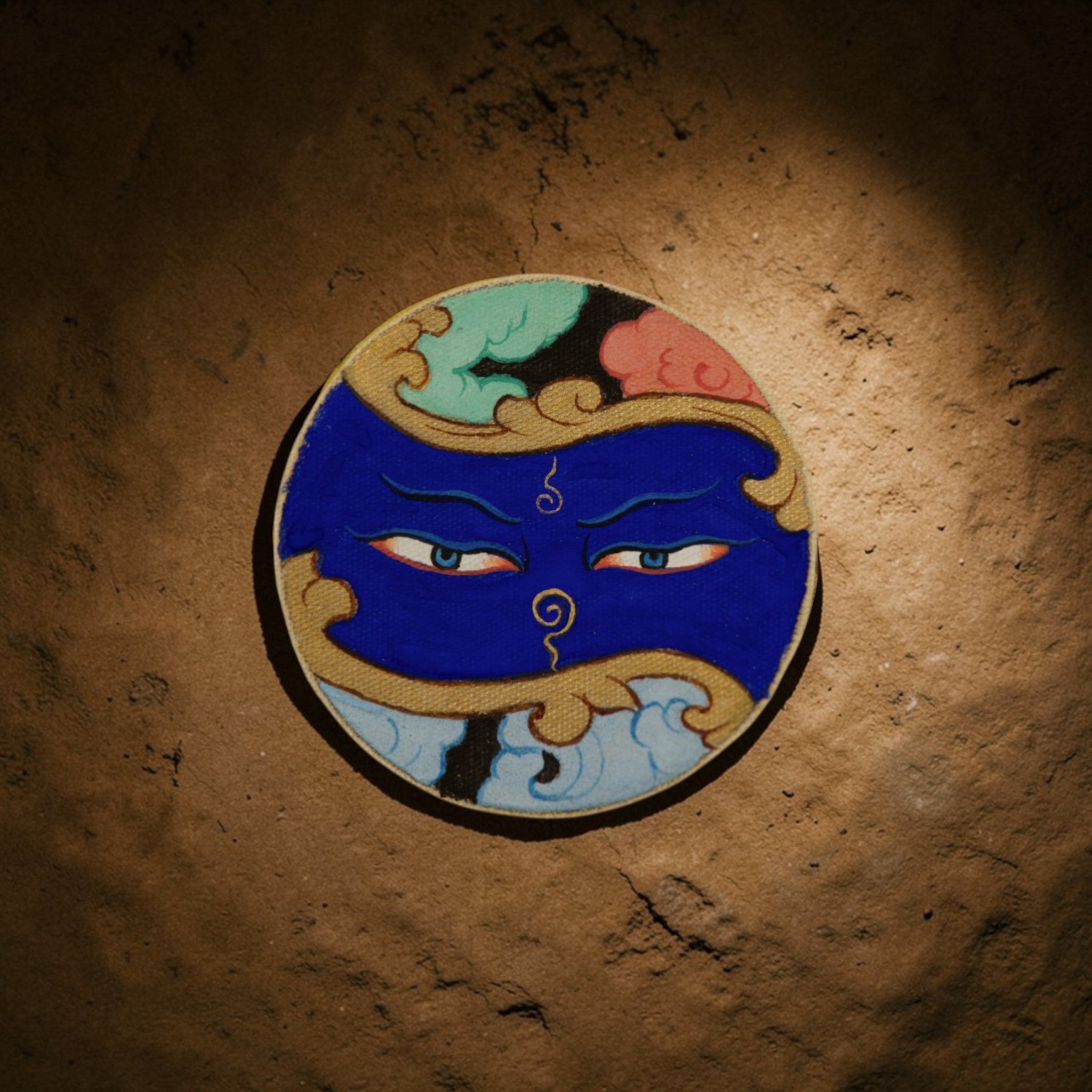 Medicine Buddha Eyes Circular Thangka Pendant · Object 2093