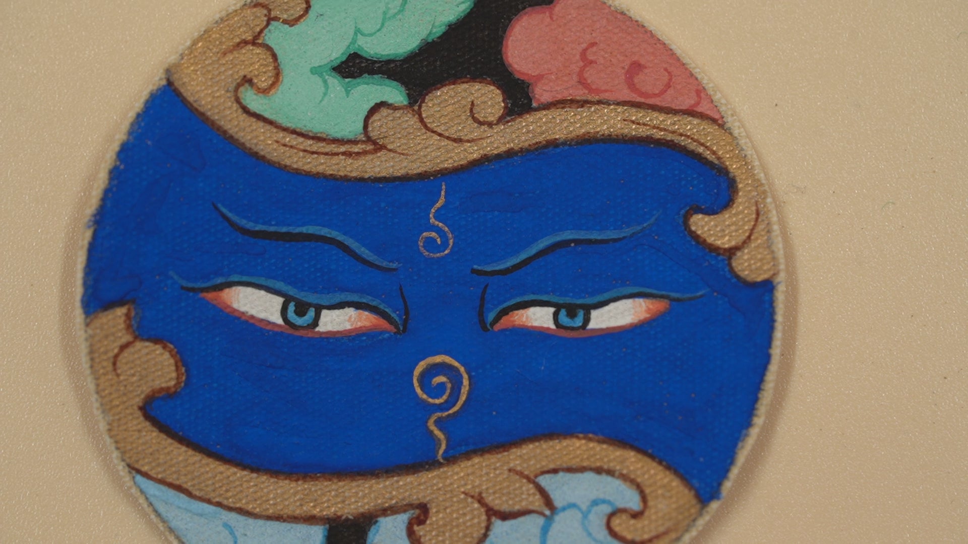 Medicine Buddha Eyes Circular Thangka Pendant · Object 2093