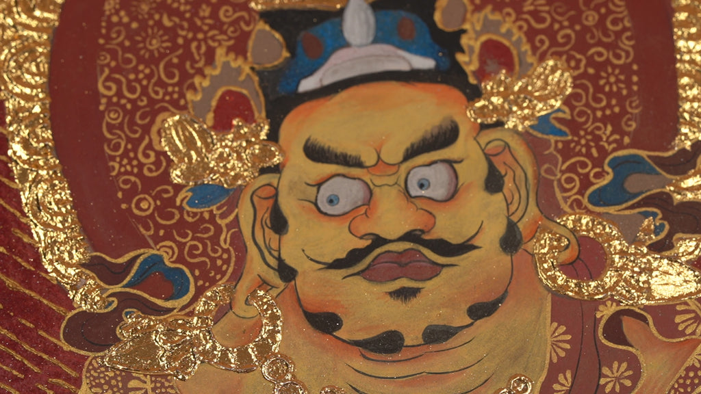 Yellow Jambhala Clay Relief Painting · Object 002