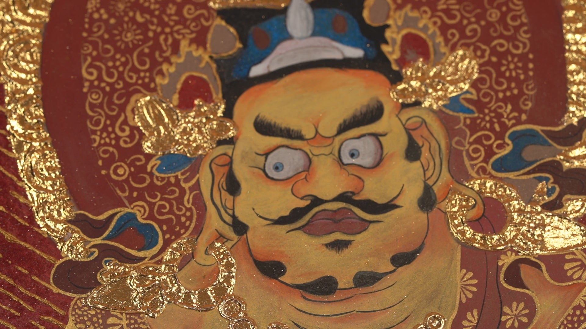 Yellow Jambhala Clay Relief Painting · Object 002