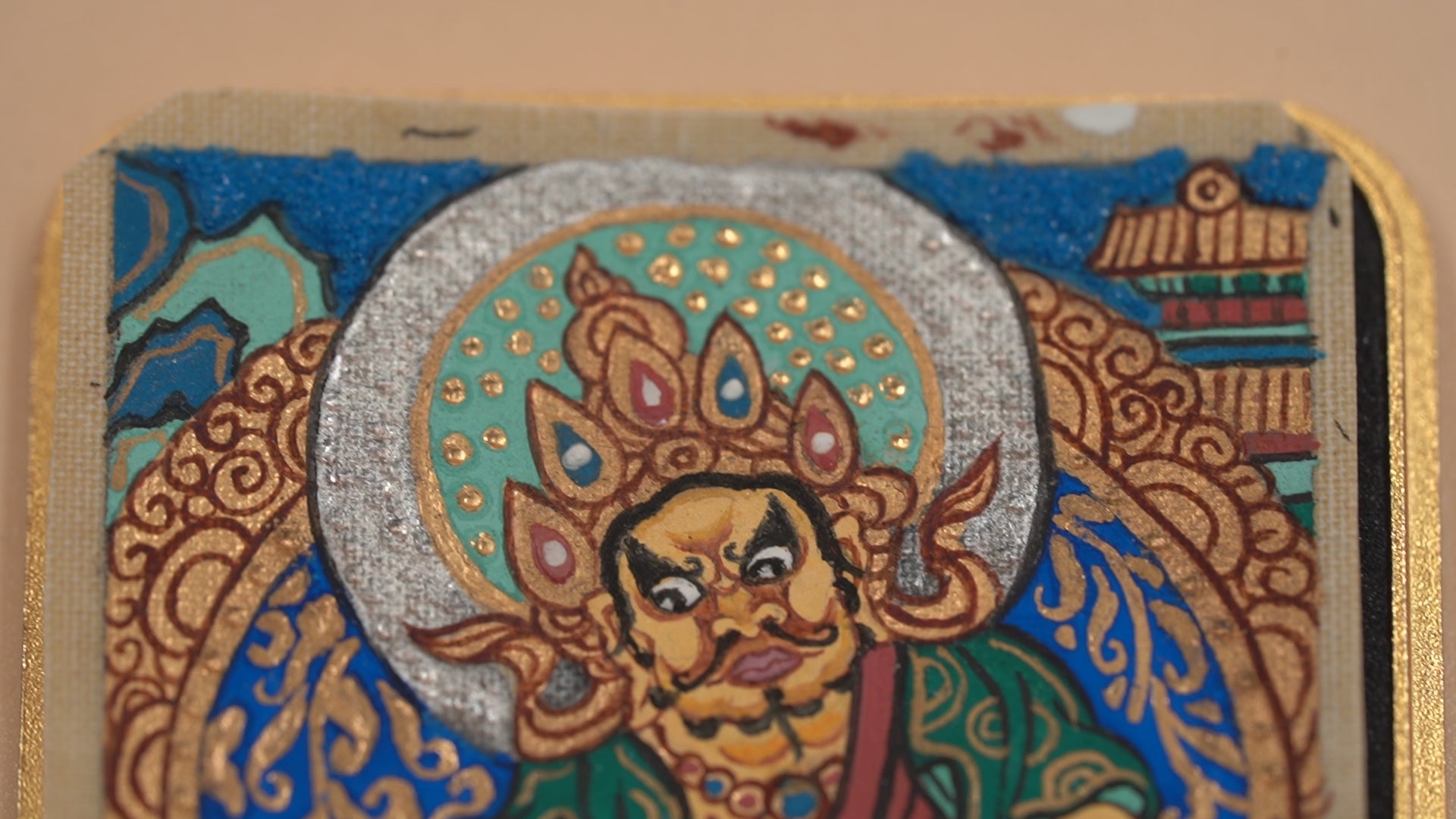 Yellow Jambhala Thangka Pendant · Object 205